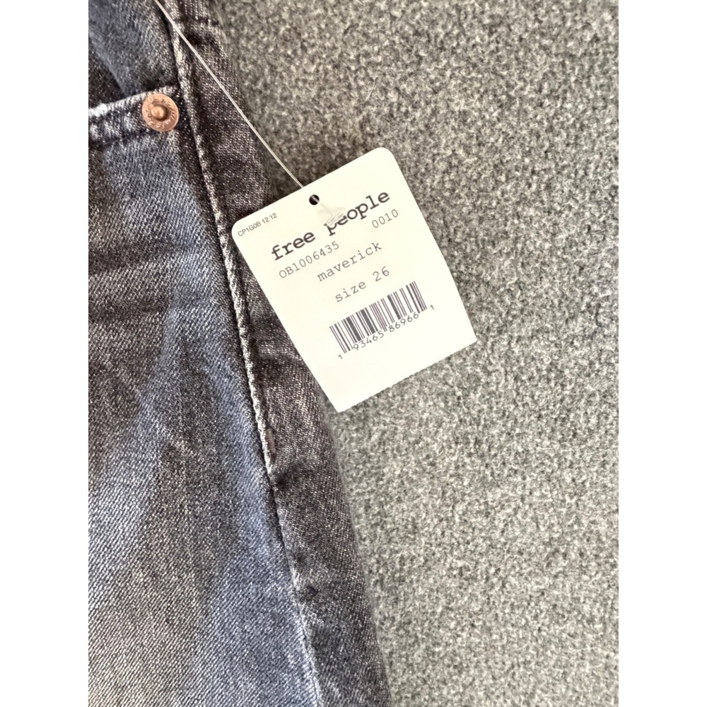 Free People Maverick Denim Skirt Womens 26 Black NEW Frayed Hem Mini OB1006435‎ - Picture 4 of 10